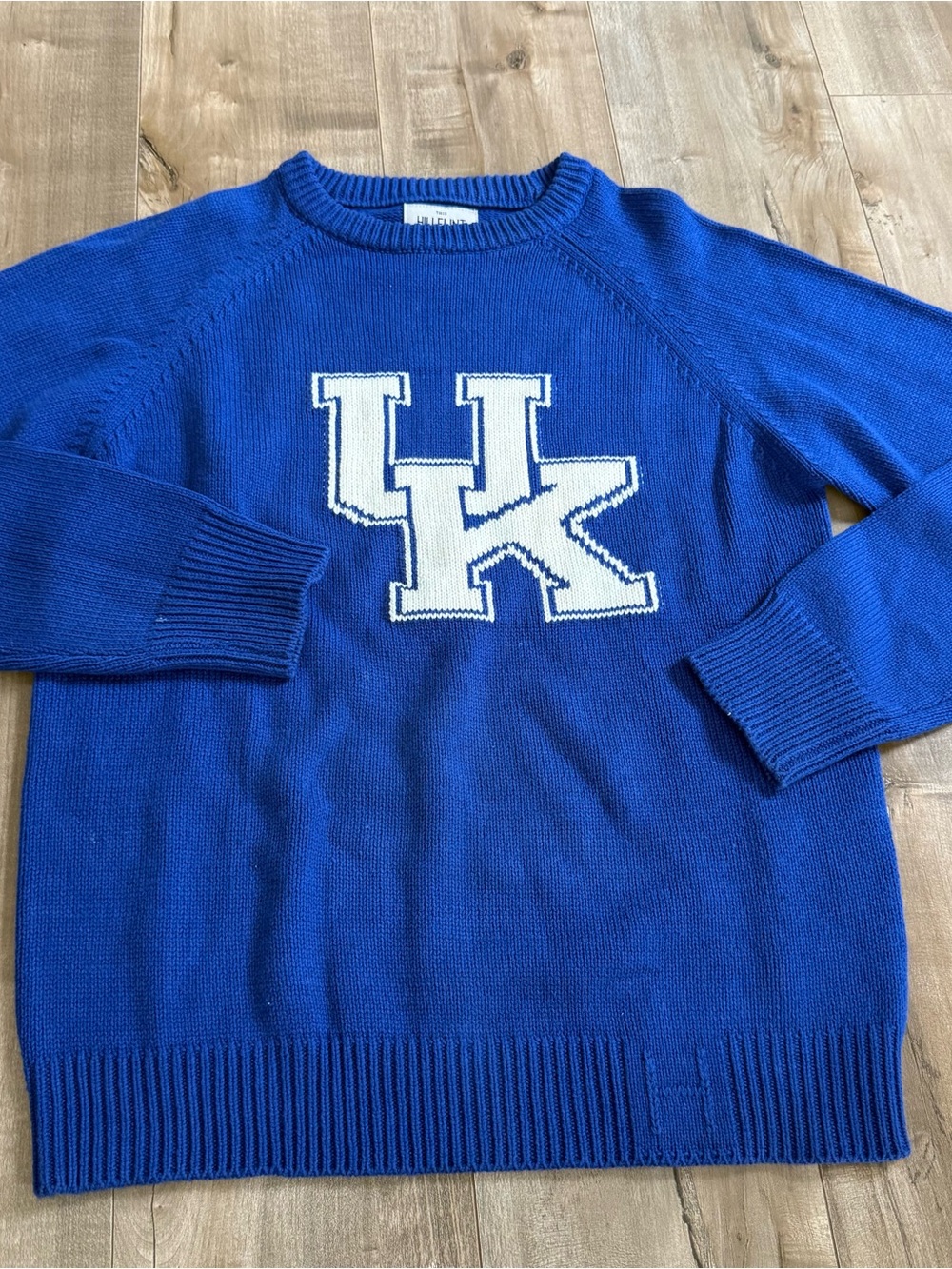 University of Kentucky Hillflint Cable Knit Pullover Sweater Blue White College